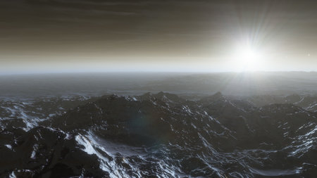 science fiction illustration, beautiful space background, a computer-generated surface, a fantasy world 3d renderの写真素材