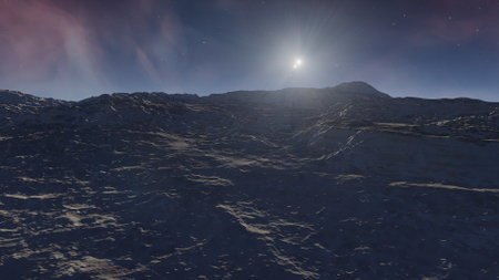 science fiction illustration, beautiful space background, a computer-generated surface, a fantasy world 3d renderの写真素材