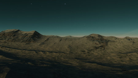 science fiction illustration, beautiful space background, a computer-generated surface, a fantasy world 3d renderの写真素材