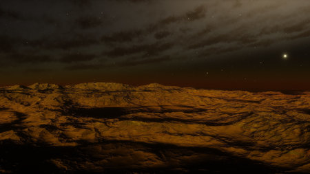 science fiction illustration, beautiful space background, a computer-generated surface, a fantasy world 3d renderの写真素材