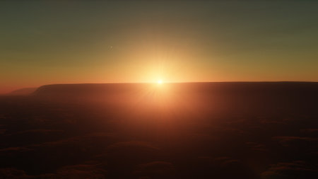 science fiction illustration, beautiful space background, a computer-generated surface, a fantasy world 3d renderの写真素材
