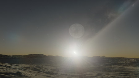 science fiction illustration, beautiful space background, a computer-generated surface, a fantasy...