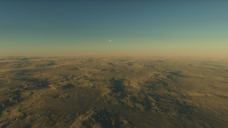 science fiction illustration, beautiful space background, a computer-generated surface, a fantasy world 3d renderの写真素材