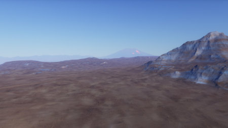 science fiction illustration, beautiful space background, a computer-generated surface, a fantasy world 3d renderの写真素材