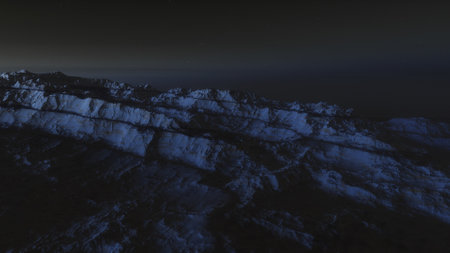 science fiction illustration, beautiful space background, a computer-generated surface, a fantasy world 3d renderの写真素材
