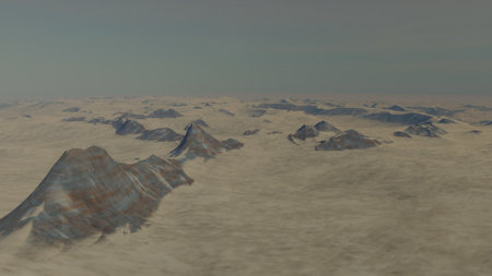 science fiction illustration, beautiful space background, a computer-generated surface, a fantasy world 3d renderの写真素材