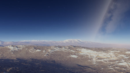 science fiction illustration, beautiful space background, a computer-generated surface, a fantasy world 3d renderの写真素材