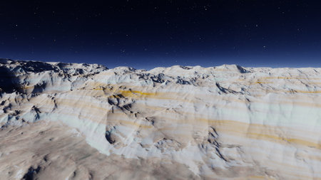 science fiction illustration, beautiful space background, a computer-generated surface, a fantasy world 3d renderの写真素材
