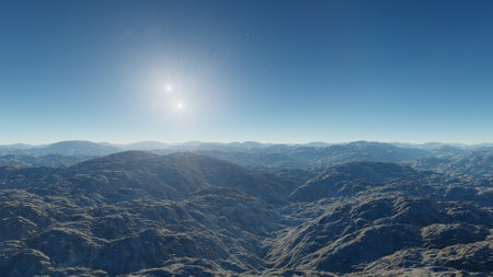 science fiction illustration, beautiful space background, a computer-generated surface, a fantasy world 3d renderの写真素材