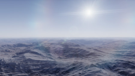 science fiction illustration, beautiful space background, a computer-generated surface, a fantasy world 3d renderの写真素材