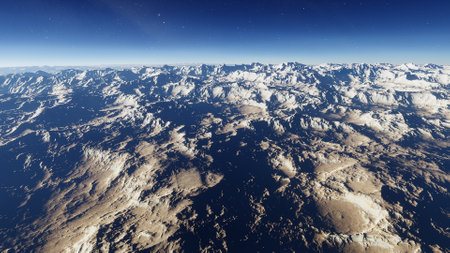 science fiction illustration, beautiful space background, a computer-generated surface, a fantasy world 3d renderの写真素材