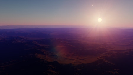 science fiction illustration, beautiful space background, a computer-generated surface, a fantasy world 3d renderの写真素材