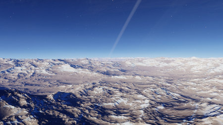 science fiction illustration, beautiful space background, a computer-generated surface, a fantasy world 3d renderの写真素材