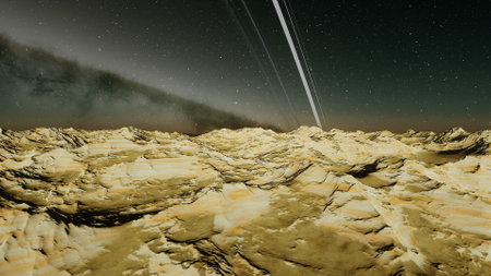 science fiction illustration, beautiful space background, a computer-generated surface, a fantasy...