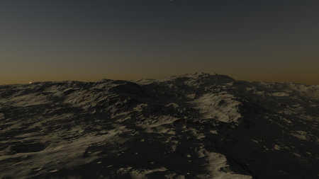 beautiful view from an exoplanet, a view from an alien planet, a computer-generated surface, a fantastic view of an unknown world, a fantasy world 3D renderの写真素材