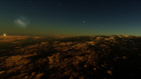 science fiction illustration, beautiful space background, a computer-generated surface, a fantasy world 3d renderの写真素材