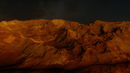 science fiction illustration, beautiful space background, a computer-generated surface, a fantasy world 3d renderの写真素材