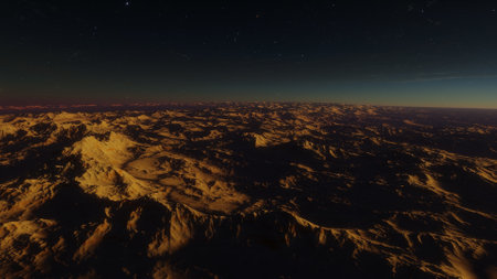 science fiction illustration, beautiful space background, a computer-generated surface, a fantasy world 3d renderの写真素材