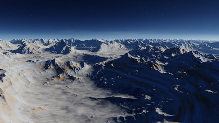 science fiction illustration, beautiful space background, a computer-generated surface, a fantasy world 3d renderの写真素材