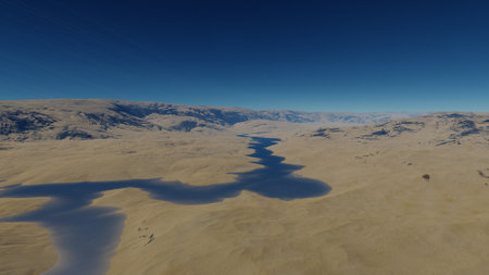 science fiction illustration, beautiful space background, a computer-generated surface, a fantasy world 3d renderの写真素材