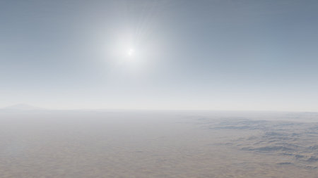 alien planet landscape, science fiction illustration, view from a beautiful planet, beautiful space background 3d renderの写真素材