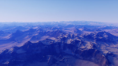 alien planet landscape, science fiction illustration, view from a beautiful planet, beautiful space background 3d renderの写真素材