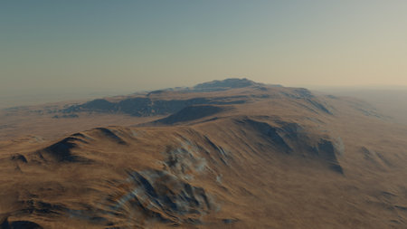 alien planet landscape, science fiction illustration, view from a beautiful planet, beautiful space background 3d renderの写真素材