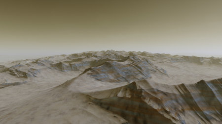 alien planet landscape, science fiction illustration, view from a beautiful planet, beautiful space background 3d renderの写真素材