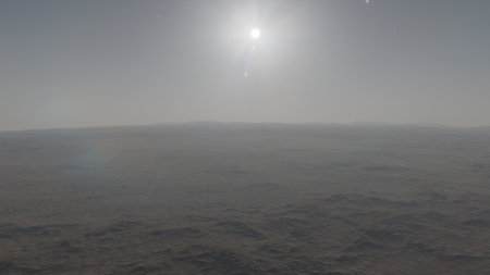 alien planet landscape, science fiction illustration, view from a beautiful planet, beautiful space background 3d renderの写真素材
