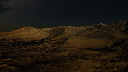 alien planet landscape, science fiction illustration, view from a beautiful planet, beautiful space background 3d renderの写真素材