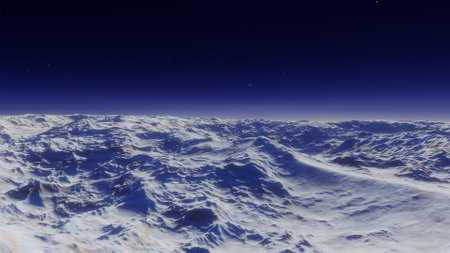 alien planet landscape, science fiction illustration, view from a beautiful planet, beautiful space background 3d renderの写真素材