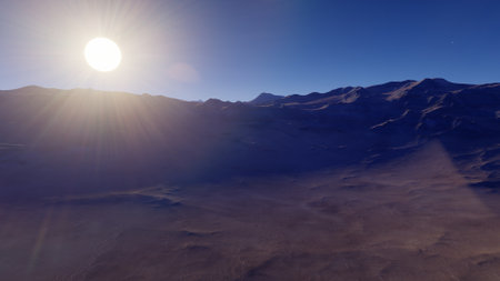 alien planet landscape, science fiction illustration, view from a beautiful planet, beautiful space background 3d renderの写真素材