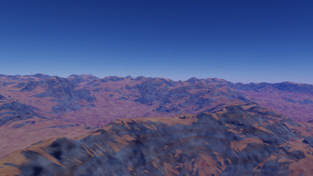 alien planet landscape, science fiction illustration, view from a beautiful planet, beautiful space background 3d renderの写真素材