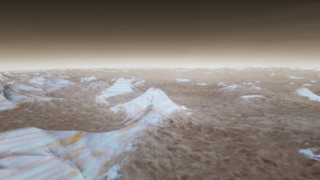 alien planet landscape, science fiction illustration, view from a beautiful planet, beautiful space background 3d renderの写真素材