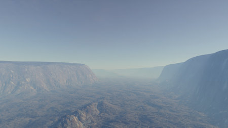 alien planet landscape, science fiction illustration, view from a beautiful planet, beautiful space background 3d renderの写真素材