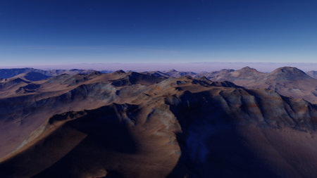 alien planet landscape, science fiction illustration, view from a beautiful planet, beautiful space background 3d renderの写真素材