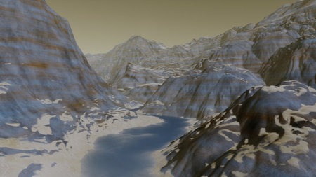 alien planet landscape, science fiction illustration, view from a beautiful planet, beautiful space background 3d renderの写真素材
