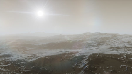 science fiction illustration, beautiful space background, a computer-generated surface, a fantasy world 3d renderの写真素材