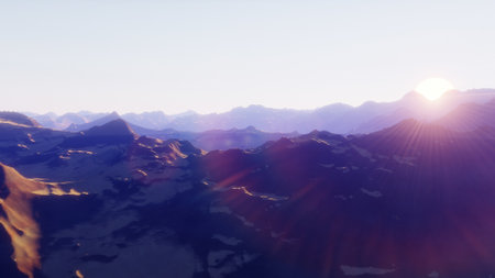 science fiction illustration, beautiful space background, a computer-generated surface, a fantasy world 3d renderの写真素材