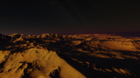 science fiction illustration, beautiful space background, a computer-generated surface, a fantasy world 3d renderの写真素材