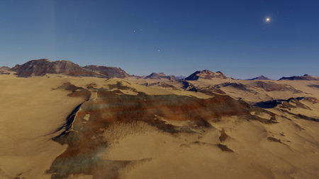 science fiction illustration, beautiful space background, a computer-generated surface, a fantasy world 3d renderの写真素材