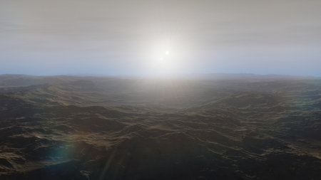 science fiction illustration, beautiful space background, a computer-generated surface, a fantasy world 3d renderの写真素材