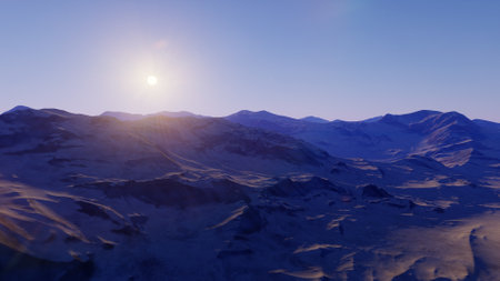 alien planet landscape, science fiction illustration, view from a beautiful planet, beautiful space background 3d renderの写真素材
