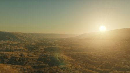 alien planet landscape, science fiction illustration, view from a beautiful planet, beautiful space background 3d renderの写真素材