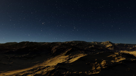 alien planet landscape, science fiction illustration, view from a beautiful planet, beautiful space background 3d renderの写真素材