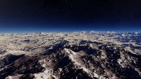 science fiction illustration, beautiful space background, a computer-generated surface, a fantasy world 3d renderの写真素材