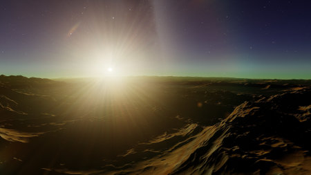 science fiction illustration, beautiful space background, a computer-generated surface, a fantasy world 3d renderの写真素材