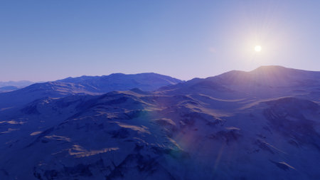 science fiction illustration, beautiful space background, a computer-generated surface, a fantasy world 3d renderの写真素材