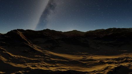 science fiction illustration, beautiful space background, a computer-generated surface, a fantasy world 3d renderの写真素材