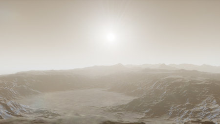 alien planet landscape, science fiction illustration, view from a beautiful planet, beautiful space...